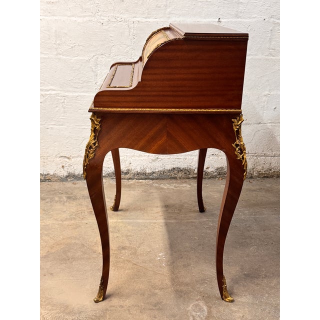 Late 20th Century Late 20th Century French Louis XV Vernis Martin Style Rolltop Desk For Sale - Image 5 of 17
