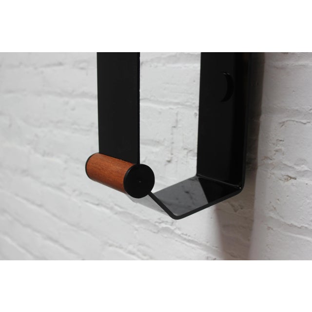 Large Vintage Black Acrylic and Teak Candle Scones For Sale - Image 9 of 13