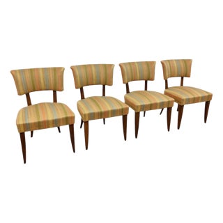 Vintage Italian Chairs in Walnut, 1940s, Set of 4 For Sale