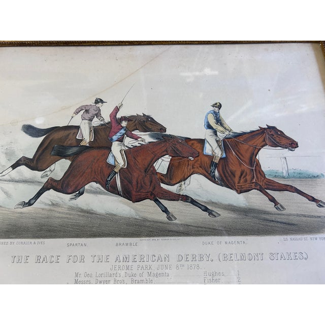 Vintage Derby Horse Racing Lithographs Two Currier & Ives Sporting ...