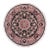 Art Nouveau 1990's Medallion Pak-Persian Black/Pink Wool Round Rug- 5'11'' X 6'2'' For Sale
