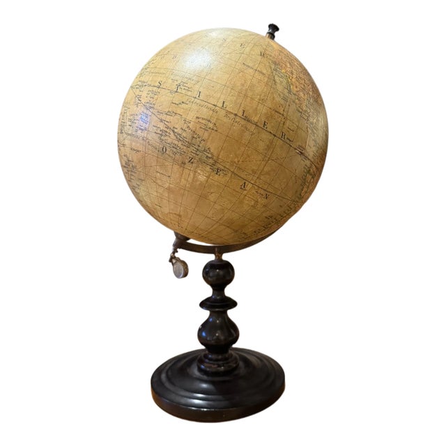 Antique Terrestrial Globe on Stand For Sale