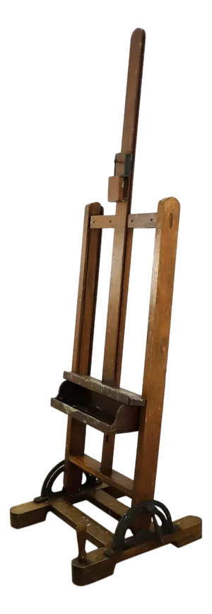 Early 1950 Adjustable Artist Easel and Table Made in Tropical Wood