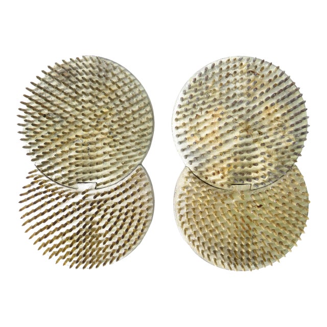 Japanese Ibekana Kenzan / Needle Floral Frogs, Set of 4 For Sale