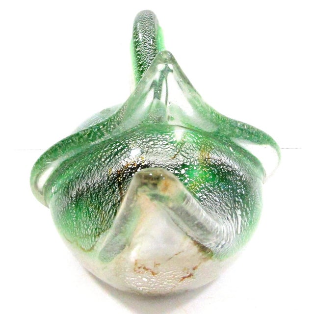 1980s Large Art Glass Duck Sculpture Green Gray Black Attributed to Murano Formia For Sale - Image 9 of 14