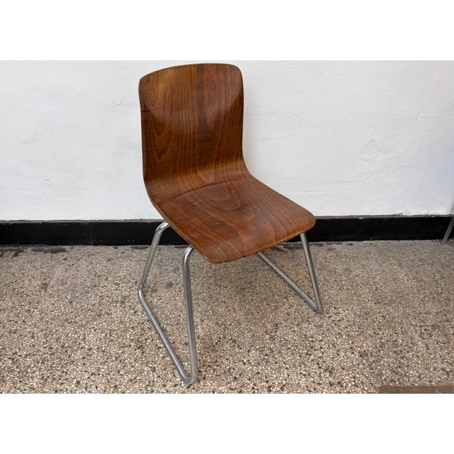 Maroon Mid-Century Modern Pagholz Chair by Flötotto, 1960s For Sale - Image 8 of 8