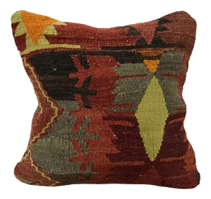 1960s Turkish Ethnic Handmade Kilim Pillow