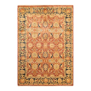 Vintage Moroccan Hand Knotted Wool Area Rug, Orange - 6'0" X 8'7" For Sale