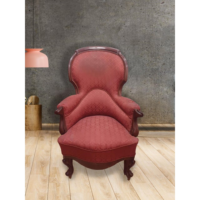 1920s French Louis Philippe Armchair in Mahogany For Sale - Image 5 of 15