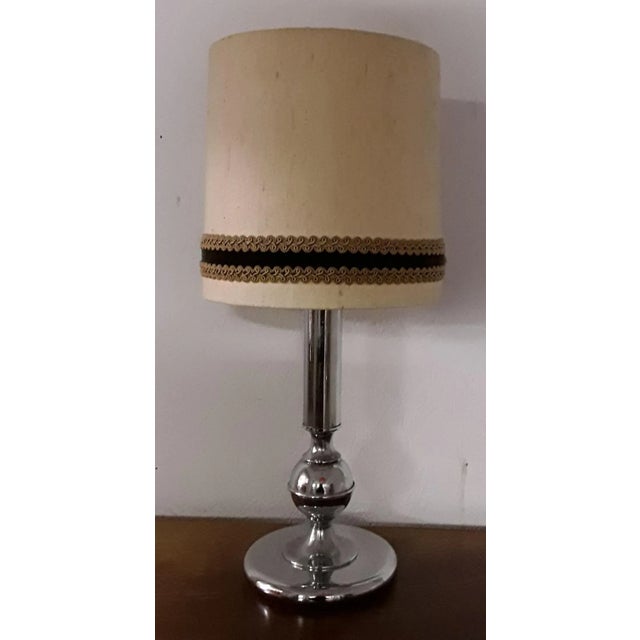 Chromed Metal & Fabric Table Lamp from Gura, 1970s For Sale - Image 6 of 6