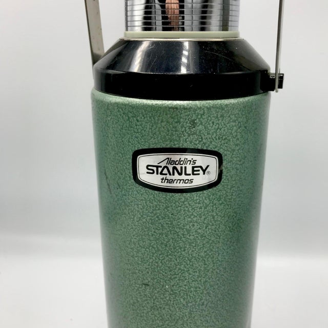 Mid-Century Modern Industrial Design Aladdin Stanley Army Drab Thermos For Sale - Image 3 of 6