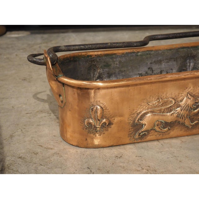 Circa 1900 French Double Lion Passant and Fleur De Lys Copper Poissonnière For Sale - Image 12 of 18