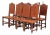 19th Century Spanish Oak Dining Chairs With Leather, Set of 8 For Sale