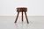 1920s Rustic Oak Tripod Stool with Round Wooden Seat, France, 1920 For Sale - Image 5 of 11