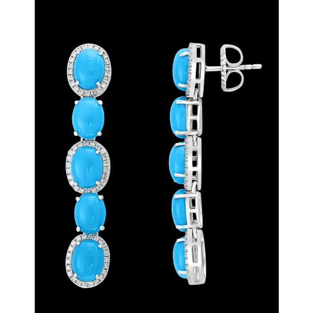 104 Carat Sleeping Beauty Turquoise Necklace and Earring Set, Bridal, 18 K Gold For Sale - Image 17 of 18