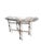 Vintage pewter and iron coffee table featuring a large removable serving tray top and elegant iron base. The oversized...
