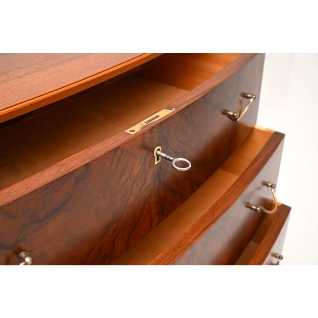 Wood Vintage Danish Walnut and Brass Chest of Drawers, 1960s For Sale - Image 7 of 11