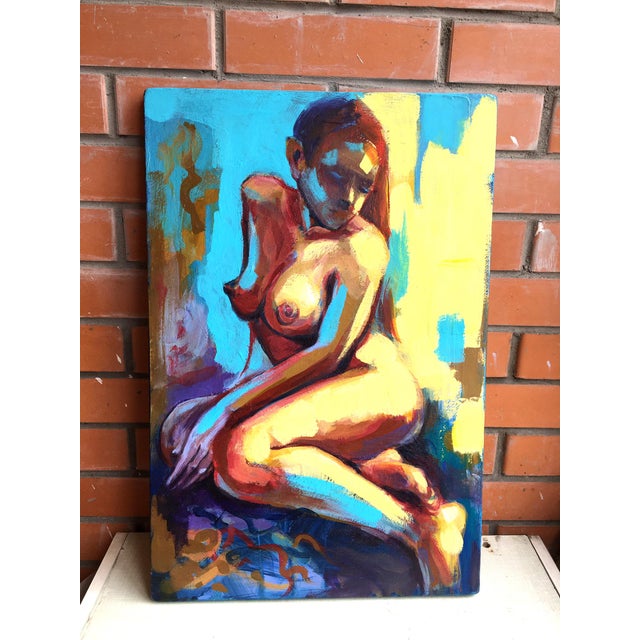 2020s Victoria Nude Woman Original Painting Large Wall Decor by Artist Valeriya Serova For Sale - Image 5 of 10