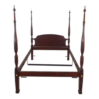 Henkel Harris Solid Mahogany Queen Poster Bed Frame For Sale