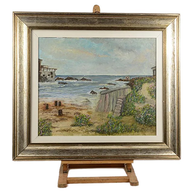 Coastal View Painting, 1980s For Sale