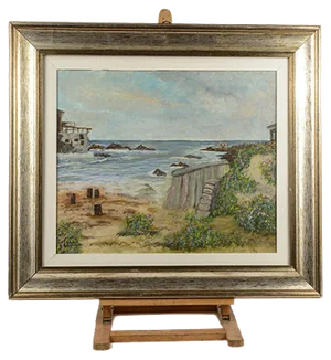 Coastal View Painting, 1980s