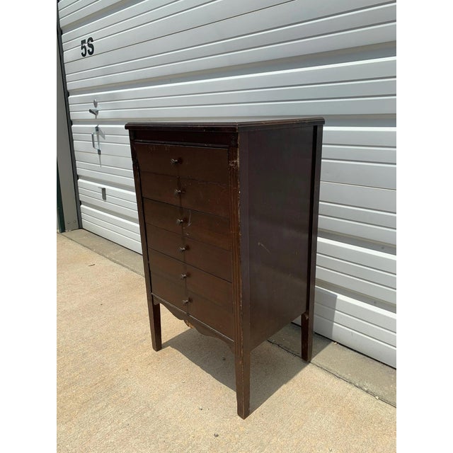 Antique Oak Wood Vintage Nightstand Traditional American Rustic Cabinet For Sale - Image 4 of 10