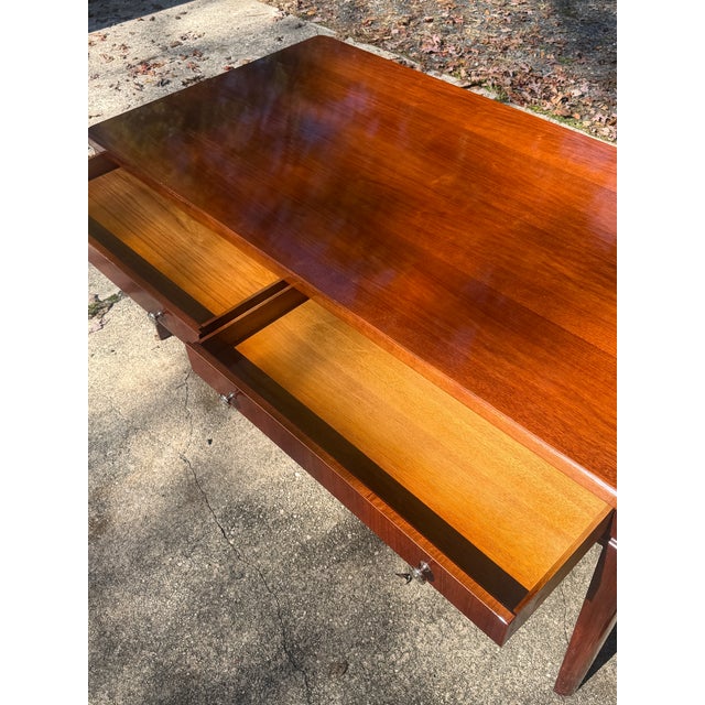 Company of Master Craftsmen 1940s Directorie Style Mahogany Writing Desk by CMC Sloane Master Desk For Sale - Image 4 of 8