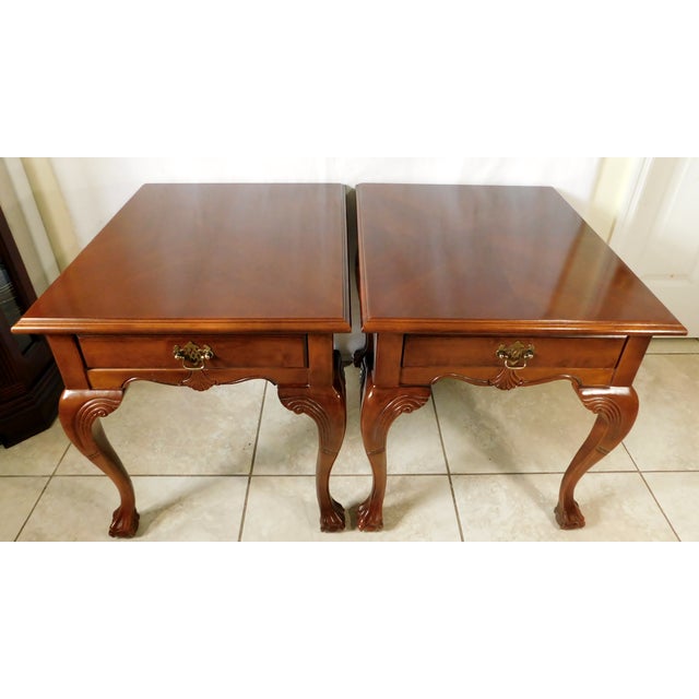 Broyhill Solid Mahogany Wood Ball & Claw Foot Side/End Tables or