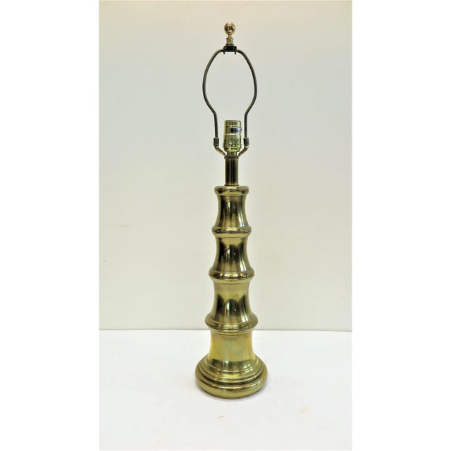 Stiffel brass bamboo style table lamp. Stiffel brass table lamp having a shape simulating Bamboo. Very good condition....
