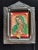 1940s Mexican Devotional Nicho With Black Curled & Pressed Tin Frame For Sale - Image 5 of 5