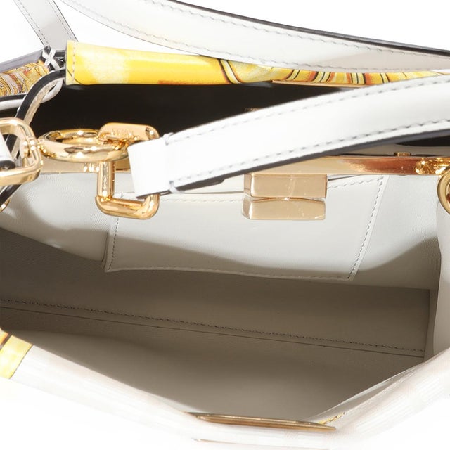 Animal Skin x Versace Fendace Gold Baroque & White FF Motif Mini Peekaboo For Sale - Image 7 of 7