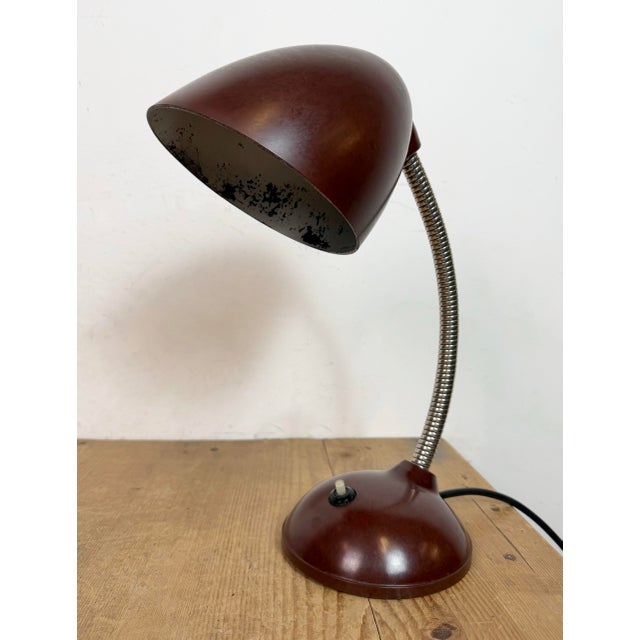 Mid-Century Modern Vintage Brown Bakelite Gooseneck Table Lamp, 1960s For Sale - Image 3 of 18
