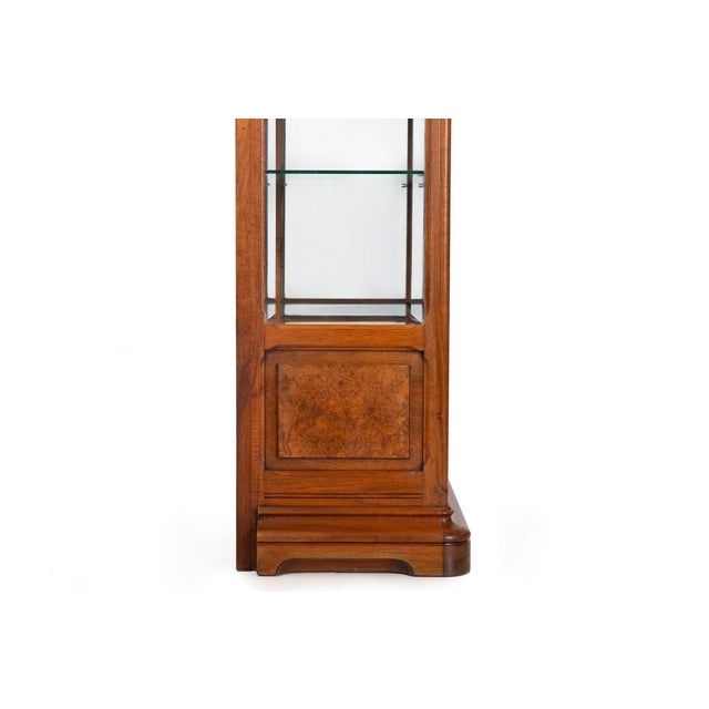 Art Nouveau Carved and Burl Walnut Display Cabinet Circa 1900 For Sale - Image 11 of 18
