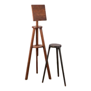 American Primitive Pine Easel & Stand, 19th Century