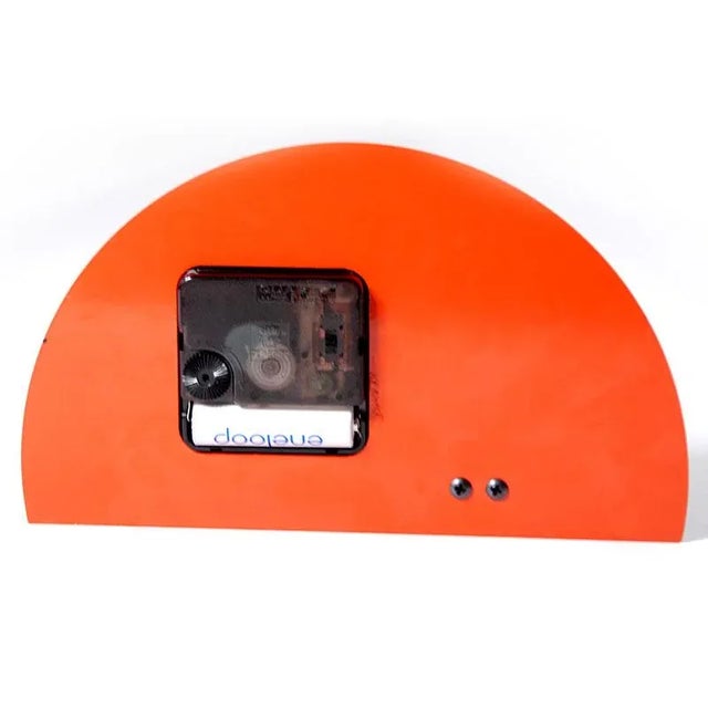 Yellow Vintage Table Clock, 1980s For Sale - Image 8 of 9