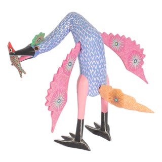 Oaxacan Alebrije Mexican Bird Wood Carving by Porfirio Sosa Gutierrez For Sale
