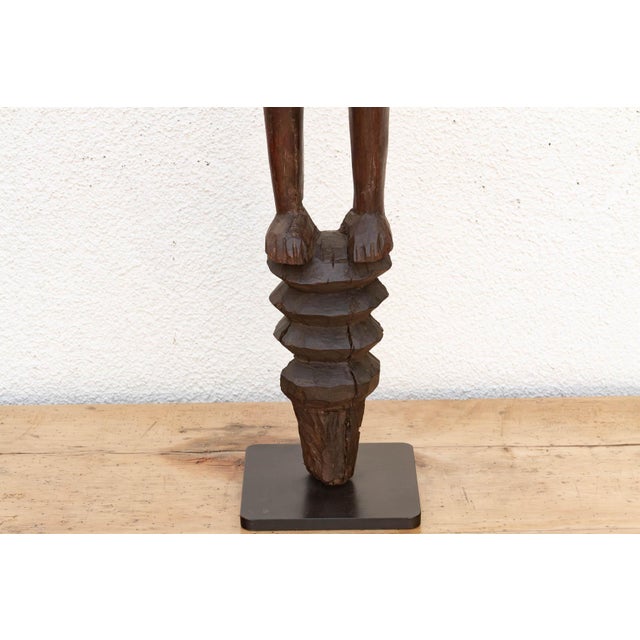 Antique African Carved Wood Mumuye Figure on Stand For Sale - Image 4 of 10