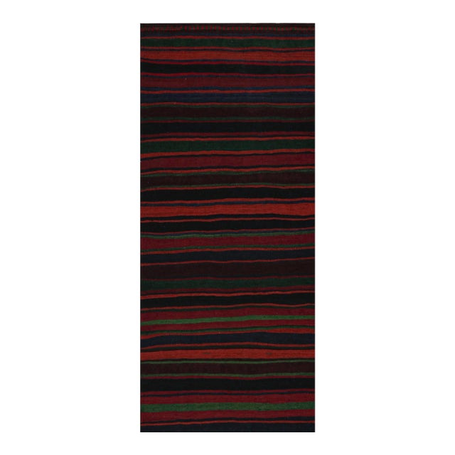 1950s Vintage Afghan Tribal Kilim Rug With Colorful Stripes - 3x7 For Sale