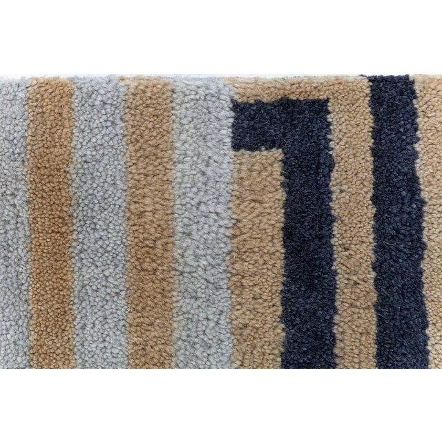 Contemporary Art Deco-Inspired Geometric Warm Tan Carpet by Doris Leslie Blau For Sale - Image 4 of 10