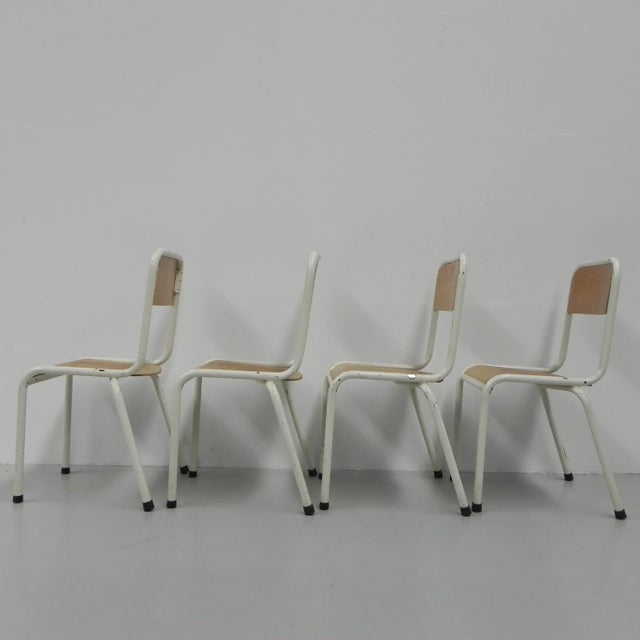 Wood School Desk Chairs, Set of 4 For Sale - Image 7 of 18