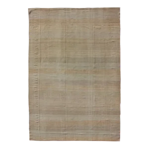 Turkish Hand Woven Vintage Kilim Rug With in Tan, Taupe and Earth Tones