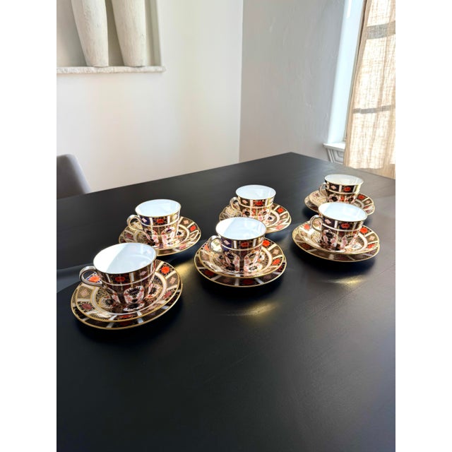 1960s 1968 Royal Crown Derby Old Imari Tea Trio ~ Pattern 1128 ~ XXXI - 3pcs For Sale - Image 5 of 12