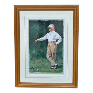 Woman Golfer Framed Print "The First Tee" by Glenn Green
