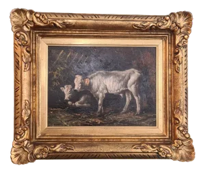 Rural Scene, 1890s, Oil on Canvas, Framed