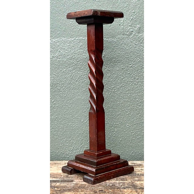English Vintage Barley Twist Candlestick For Sale - Image 3 of 12