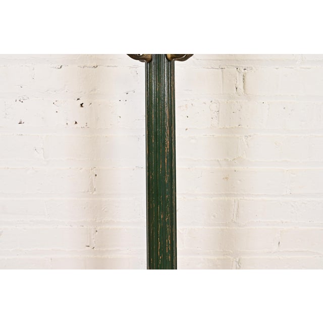 Stickley Brothers Antique Early American Country Cottage Green Lacquered Hall Tree, Circa 1920s For Sale In South Bend - Image 6 of 10