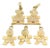 Five Kids Dangling 14k Yellow Gold Charm Pendant For Sale