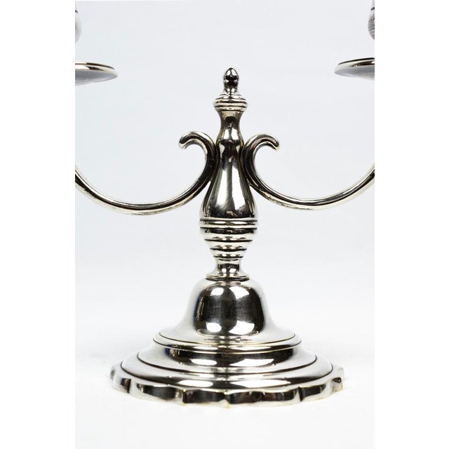 Two-Light Candlesticks in Silver-Plated Metal, 1890s, Set of 2 For Sale - Image 7 of 13
