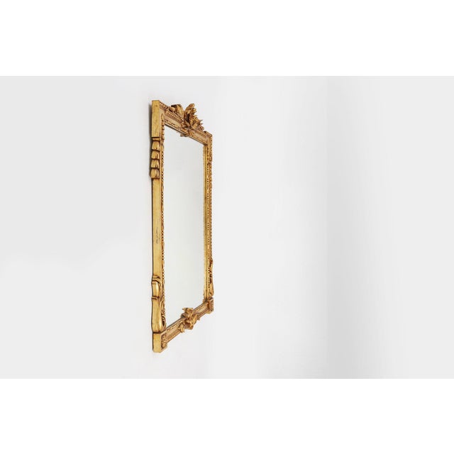 Wood Baroque Gilt Carved Wooden Wall Mirror, Belgium 1950s For Sale - Image 7 of 13