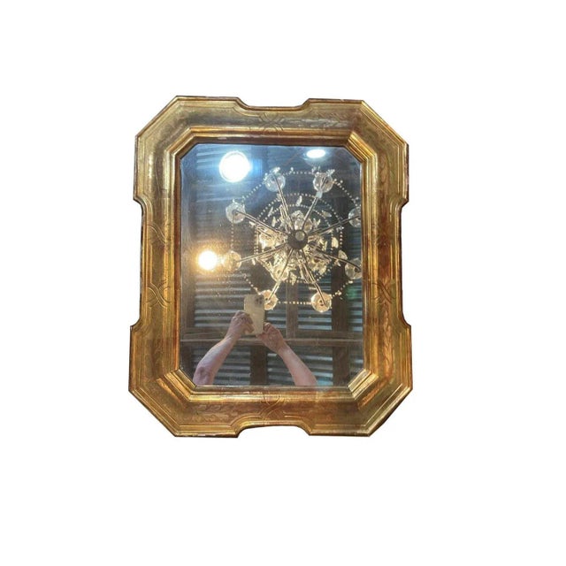 Wood Antique Louis Philippe Gold Leaf Mirror | French Giltwood Wall Mirror, Circa 1860, Provence For Sale - Image 7 of 7